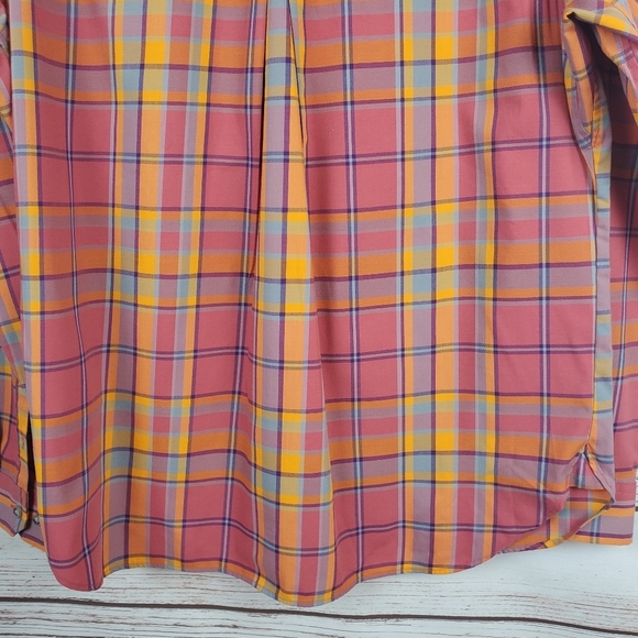 Alaskan Hardgear by Duluth Womens Large Orange/Pink Plaid Button Down Shirt - Picture 8 of 8